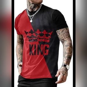 New Gorglitter mens graphics Tee shirt King and crown